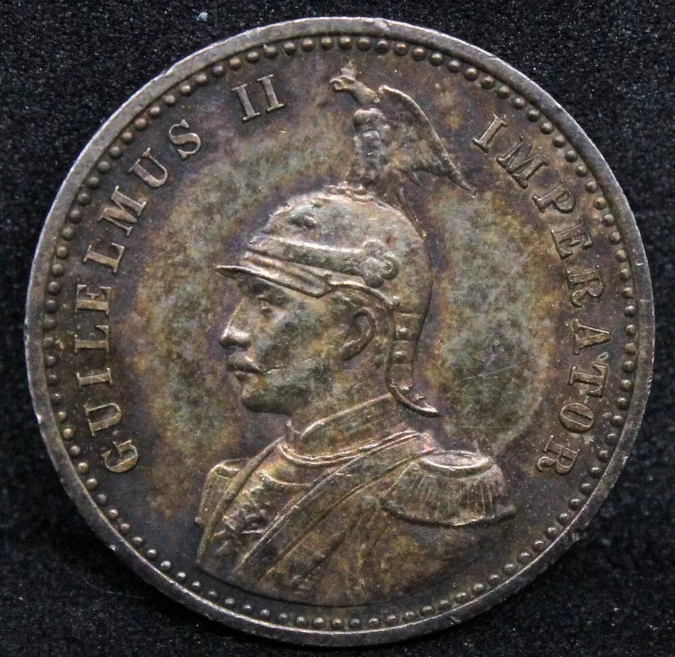 ¼ Rupie 1891 German East Africa- Wilhelm II. KM-3 UNC +blue colour