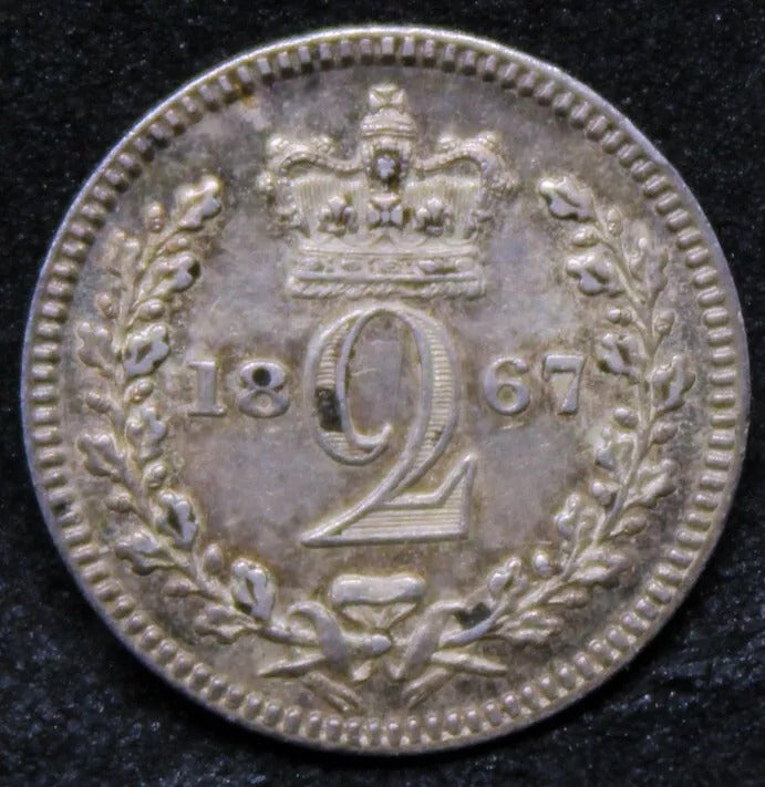 2 Penny Maundy issue 1867. Queen Victoria young Head. S.3919 aUNC