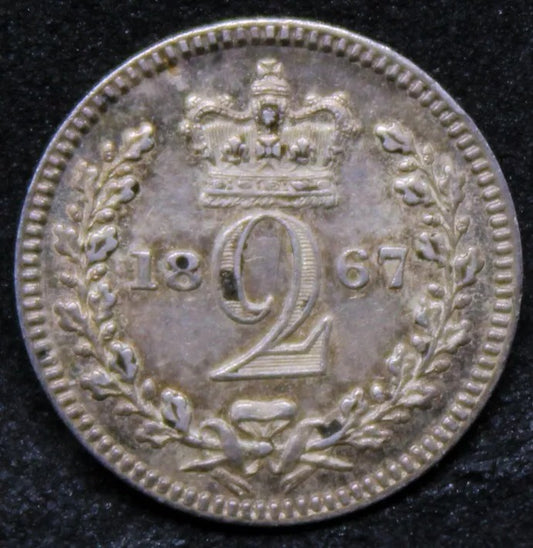 2 Penny Maundy issue 1867. Queen Victoria young Head. S.3919 aUNC