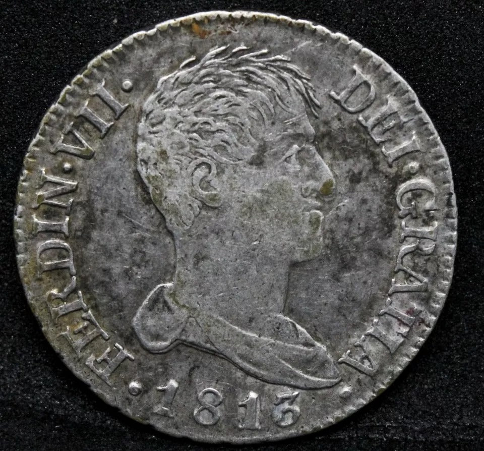 1813 -IG, Spain 2 Reales. Ferdinand VII. gEF KM-474.3