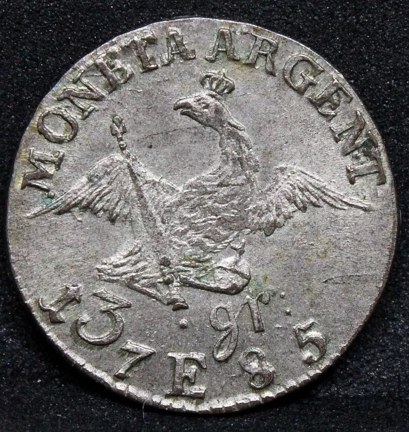 3 Gröscher 1785-E - Frederick II-Prussia. Km-337. UNC, Scratch below chin