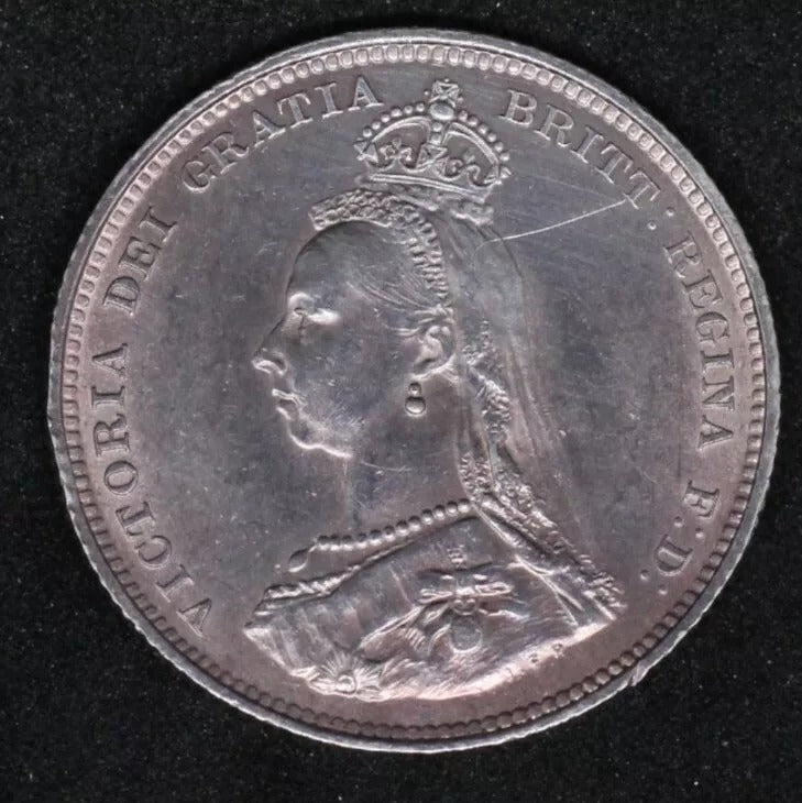 1887 Shilling, Queen Victoria UNC
