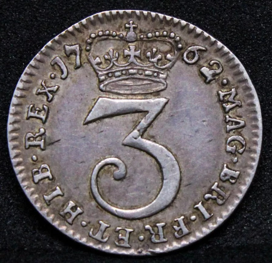 1762 Maundy 3 Pence, George III EF #2
