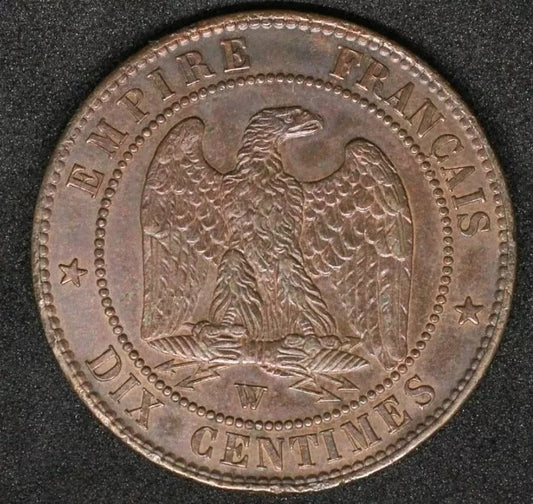 1853 -W 10 Centimes - Napoleon III - France. UNC. KM-771