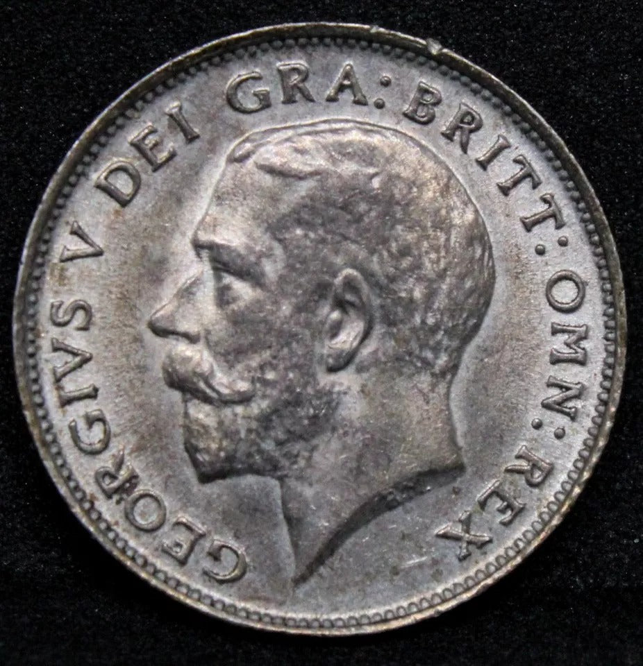 1924 6 Pence , Great Britain George V silver coin. S.4024. UNC