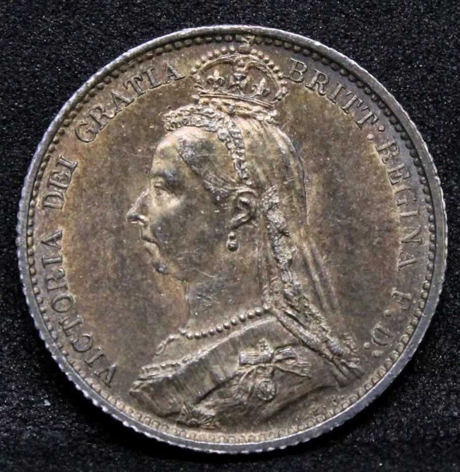 1887 withdrawn 6 (six) pence. Queen Victoria. UNC #2