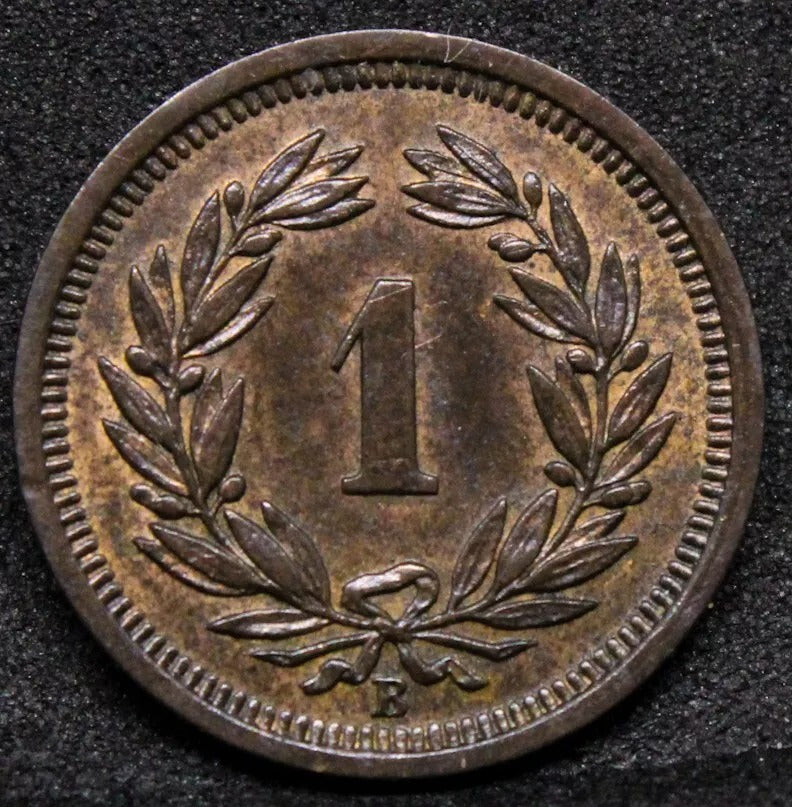1 Rappen 1915-B. Switzerland. KM-3.2 UNC
