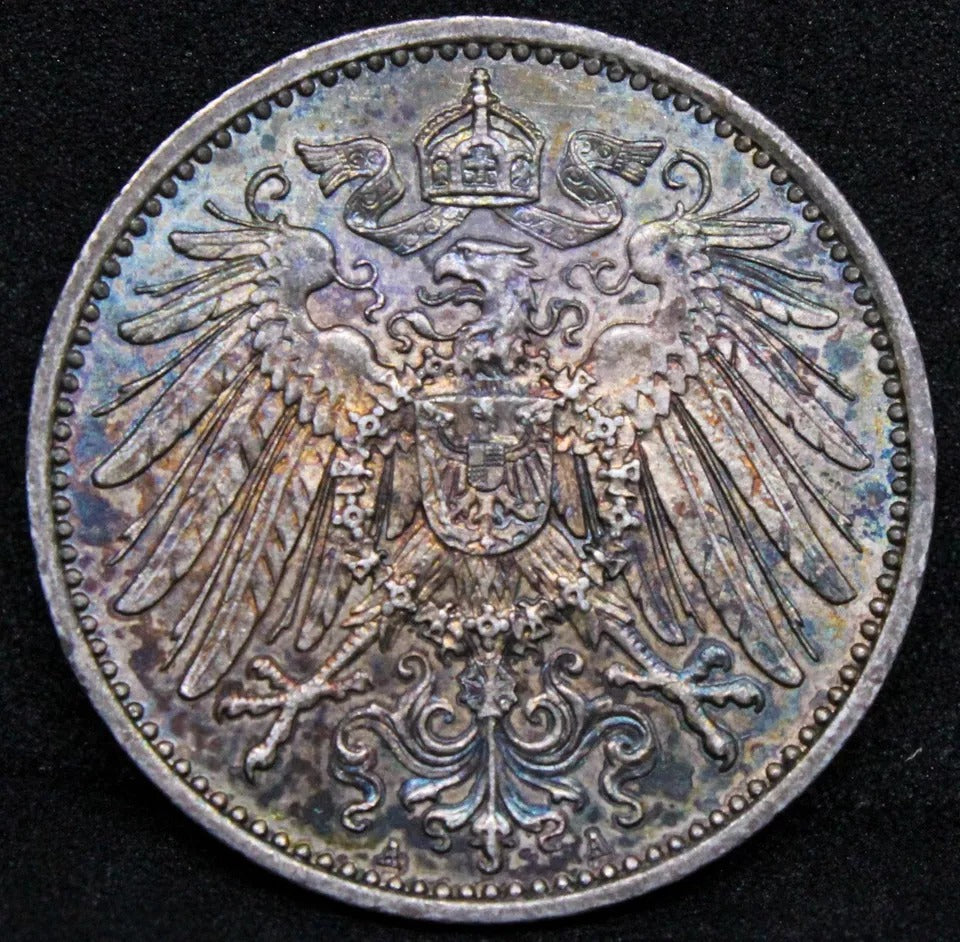 1 Mark 1915 -A German Empire. Wilhelm II. KM-14 UNC +colour #2