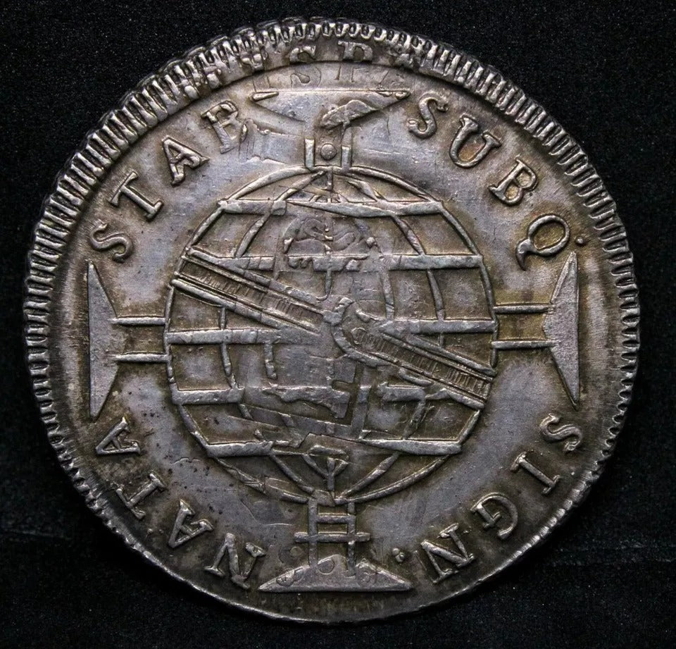 1815 960 Reis Brazil Joao Prince Regent KM.307, UNC. struck on Ferd Mo 8 Reales