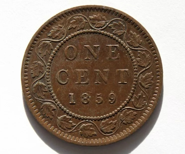 1859 Canada 1 Cent, Queen Victoria.