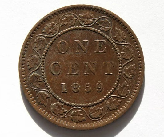 1859 Canada 1 Cent, Queen Victoria.