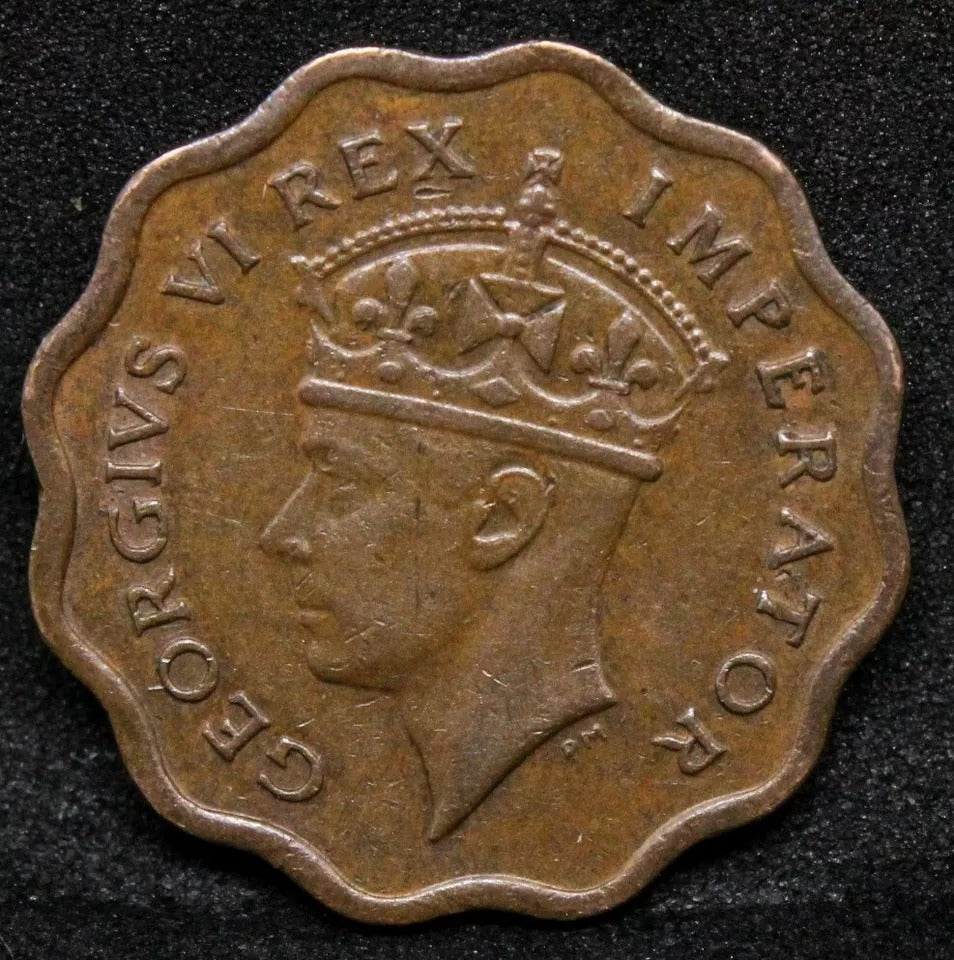 1943 1/2 Piastre, Cyprus. King George VI KM.22a