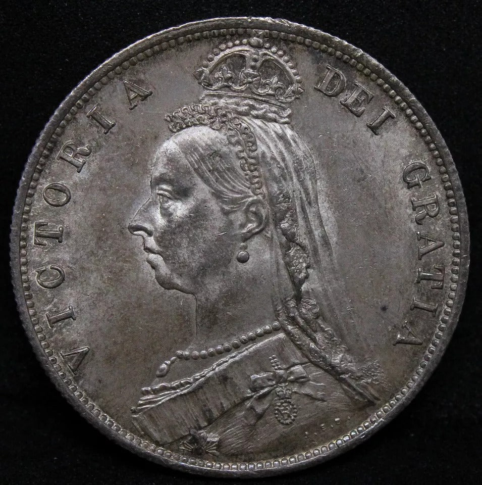 1/2 Crown 1887, Victoria Jubilee Portrait. S.3925. UNC NGC MS64