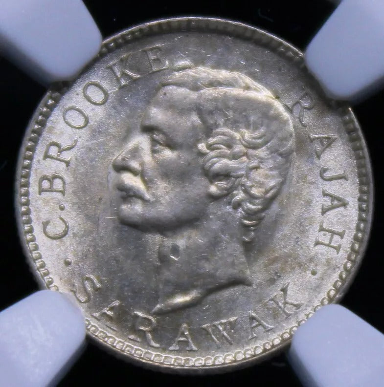 5 cents 1900, Sarawak. Raj Charles Brooke. KM-8. NGC MS63 UNC