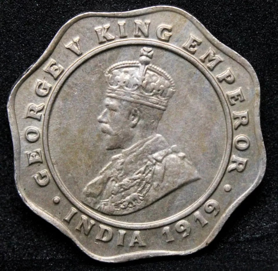 1919-C 4 Annas, British-India. King George V. UNC, KM-519