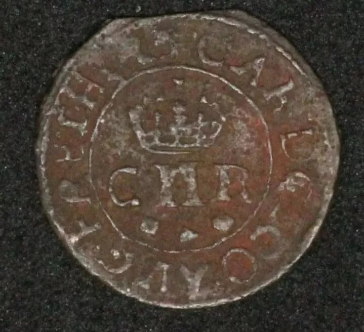Twopence or turner =2d Scottish Copper Charles I Spink 5598 Scotland C.1632 to 3