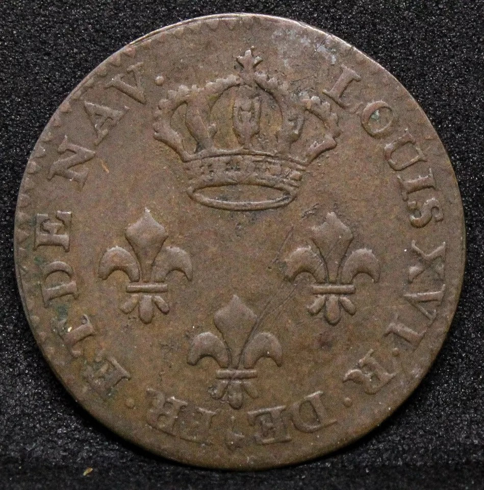 1789-A 2 Sous, French Guiana. KM-1,