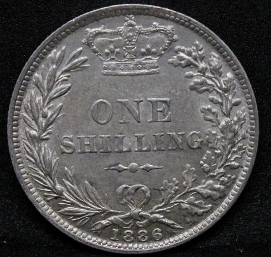 1 Shilling 1886, Queen Victoria Young Head. S.3907. UNC #2