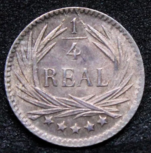 1896 Guatemala Republic 1/4 Real KM 162 #2