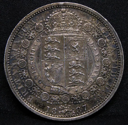 1/2 Crown 1887, Victoria Jubilee Portrait. S.3925. EF
