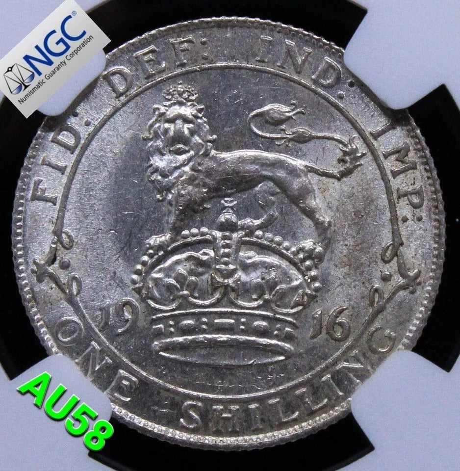 1 Shilling, 1916 George V, S.4013 NGC AU58 #2