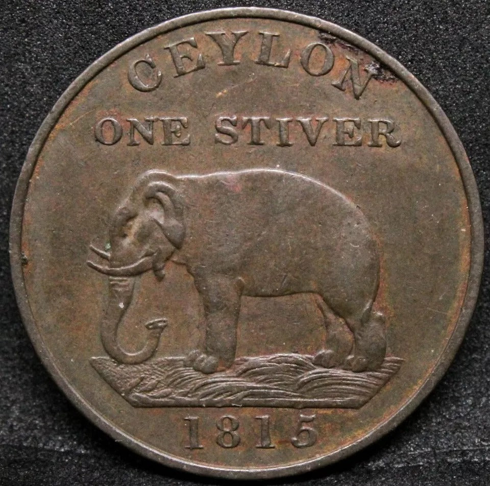1815 Stiver, Ceylon (Modern Sri Lanka), George III. KM-81, aUNC