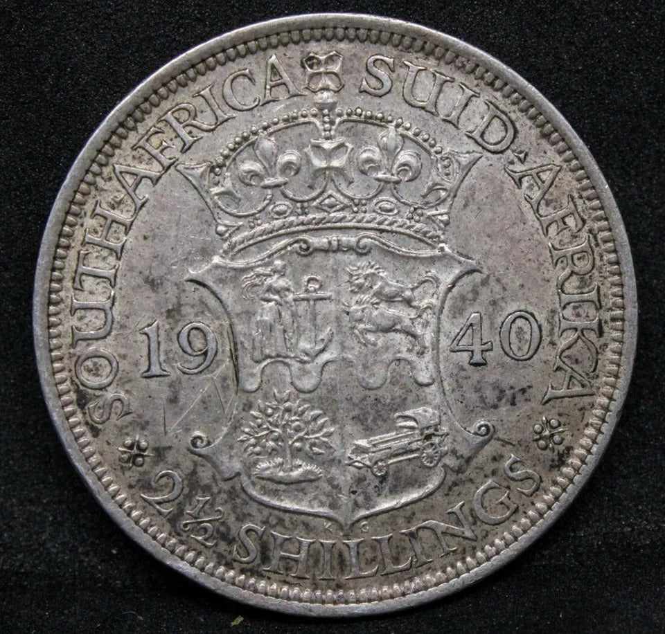 1940 2 1/2 Shillings South Africa Republic, King George VI. KM-30 EF