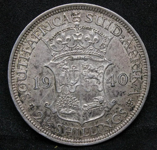 1940 2 1/2 Shillings South Africa Republic, King George VI. KM-30 EF