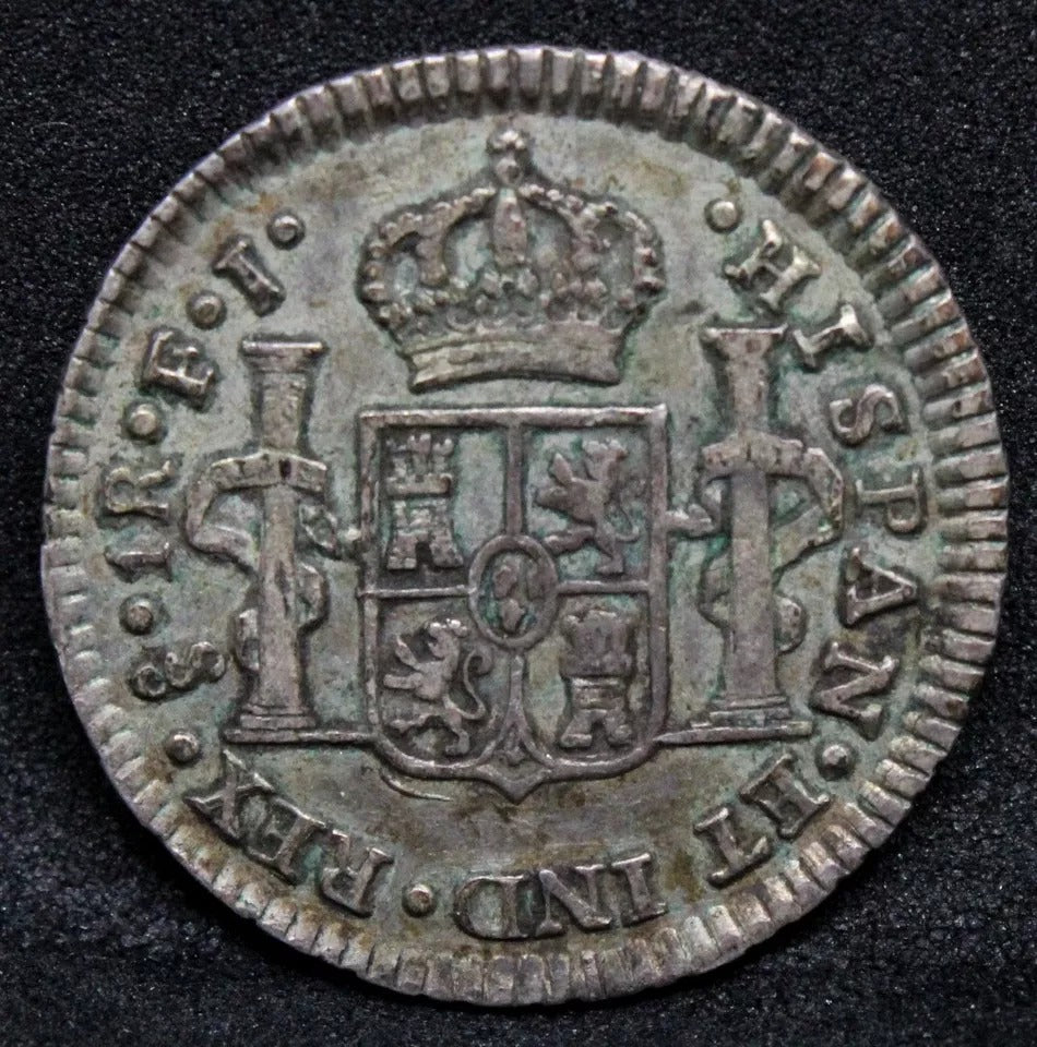 1 Real, 1804 SO FJ, Chile. Carlos IV. KM-58. EF, Rare Mintage 35k.