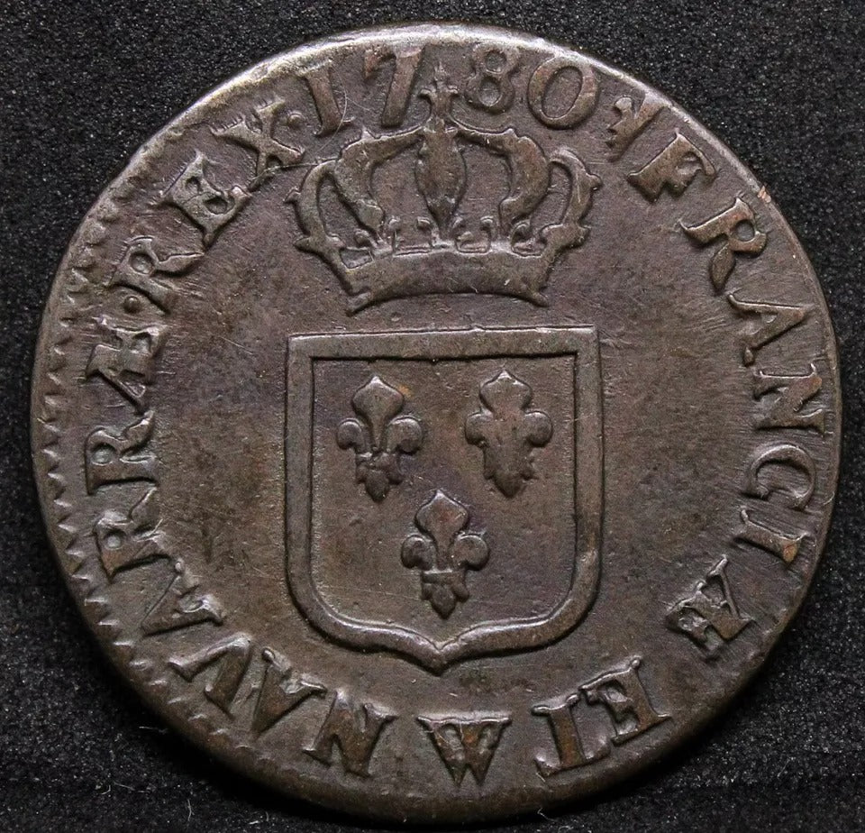 1 Liard 1780 -A. France. Louis XVI, KM#585.1 nEF