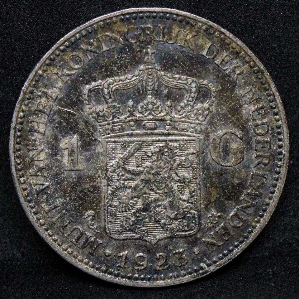 1 Gulden 1923 Netherlands , Wilhelmina I. KM# 161.1. GEF