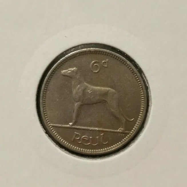 1946 Ireland Republic six 6 Pence KM 5 UNC, rare low mintage date 720,000