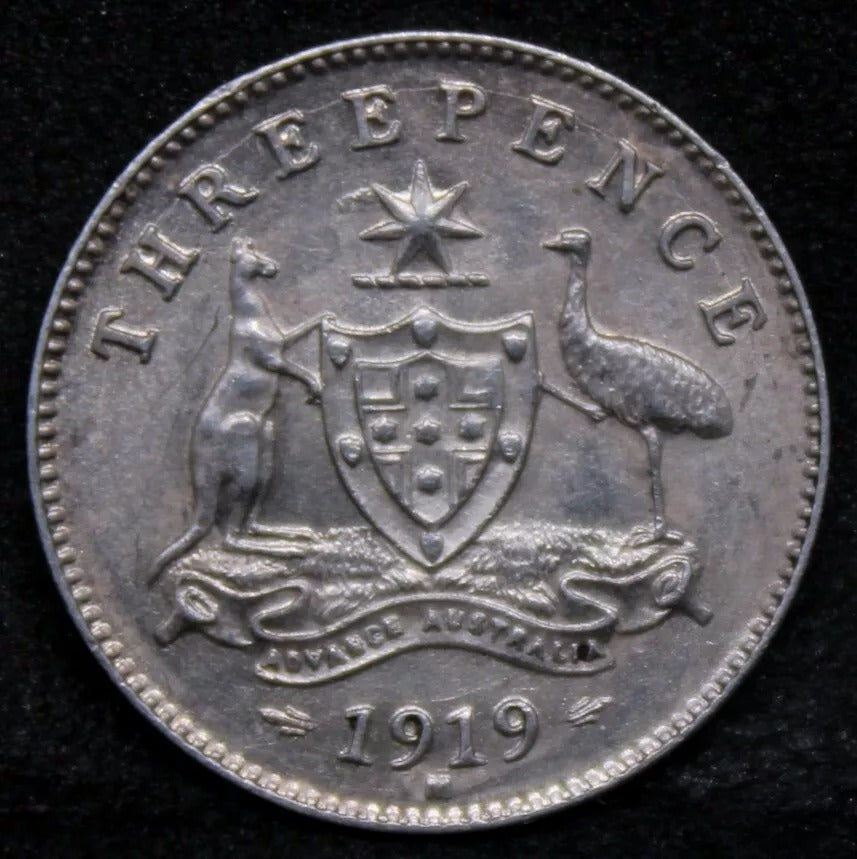 3 pence 1919, Australia King George V. KM-24 aUNC #2