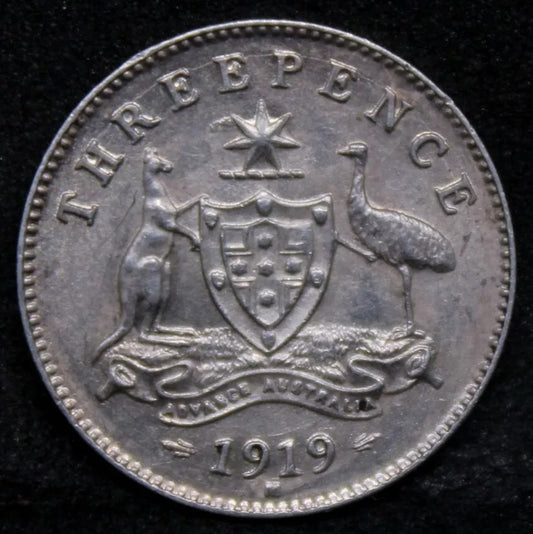 3 pence 1919, Australia King George V. KM-24 aUNC #2