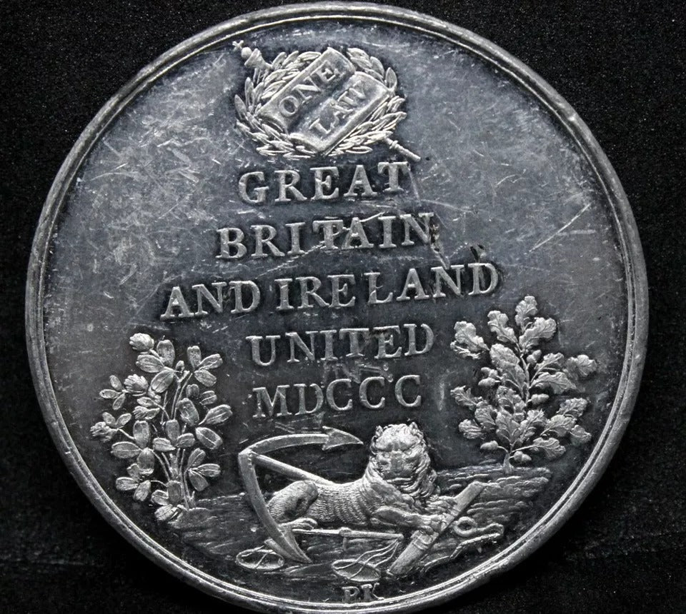 1800 Medal- Unification of Great Britain And Ireland, Tin(White Metal) BHM 494