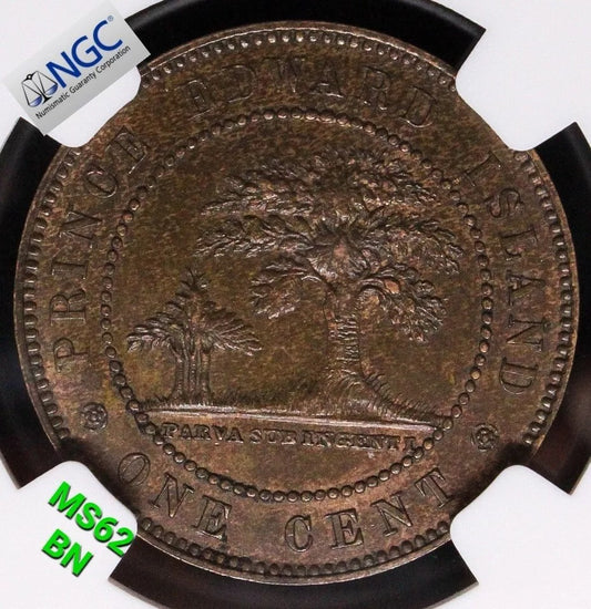 1 cent 1871, Prince Edward Island.s. Victoria. KM-4 UNC N.GC MS62BN SOLD..