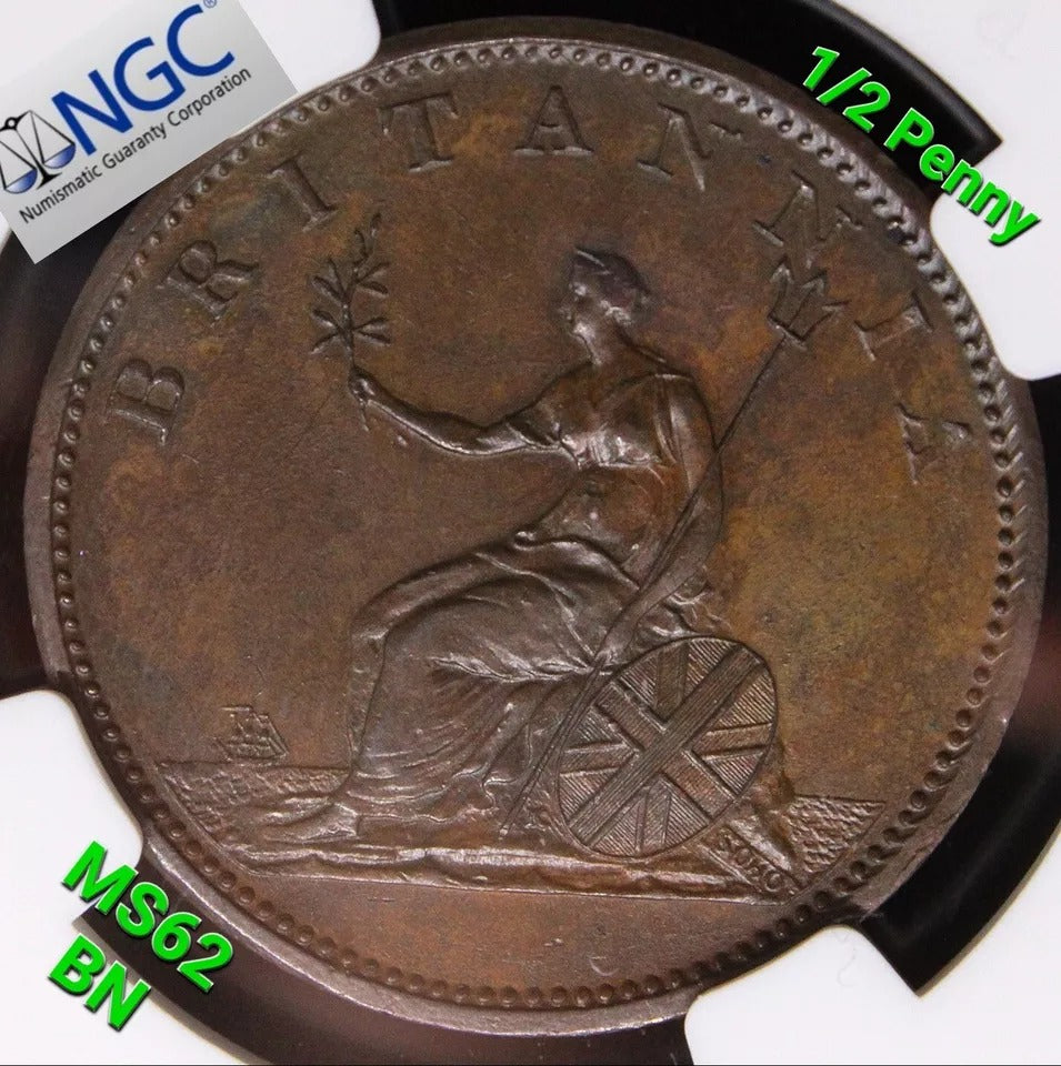 1/2 penny 1806, George III. S.3781 UNC NGC MS62BN