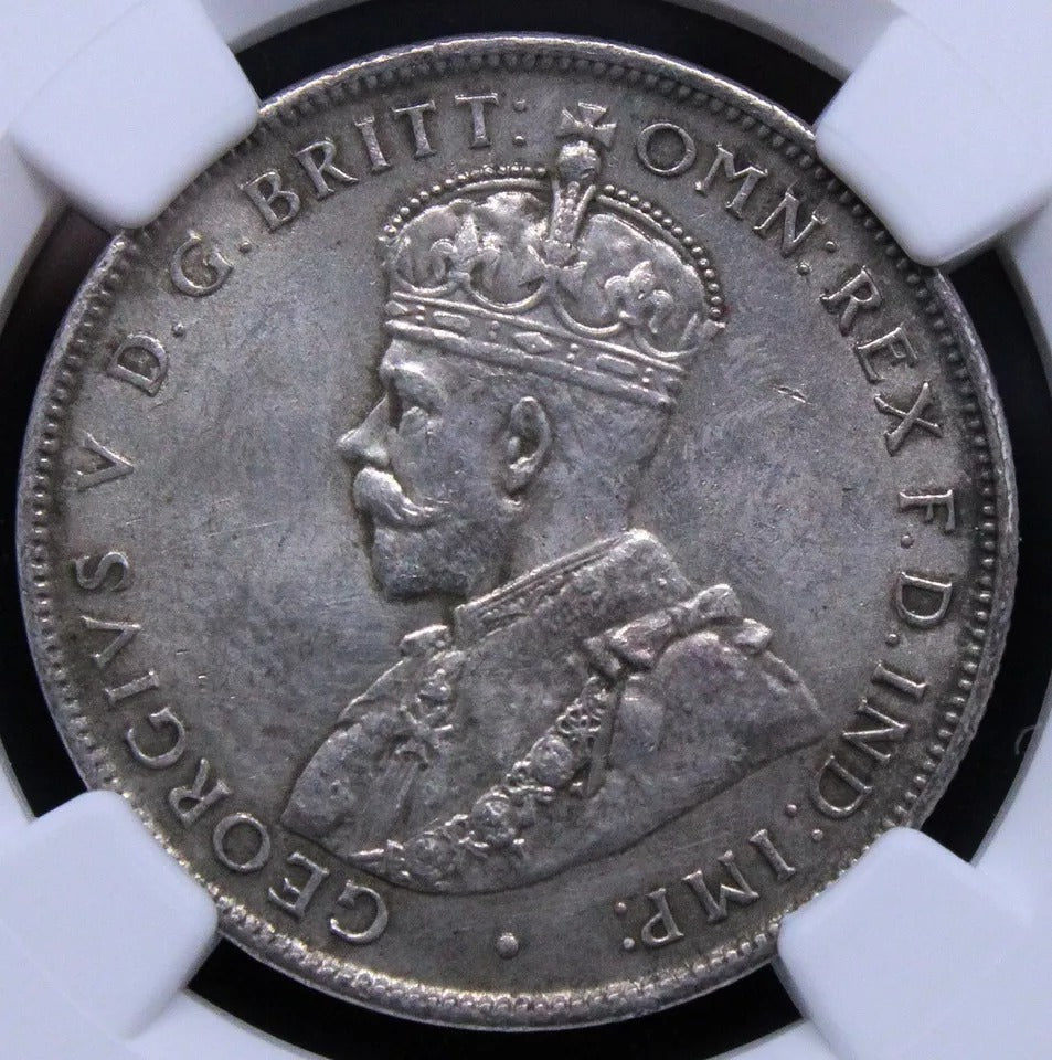 Florin-Two Shillings 1918-M, Australia. George V. KM-27 NGC MS62