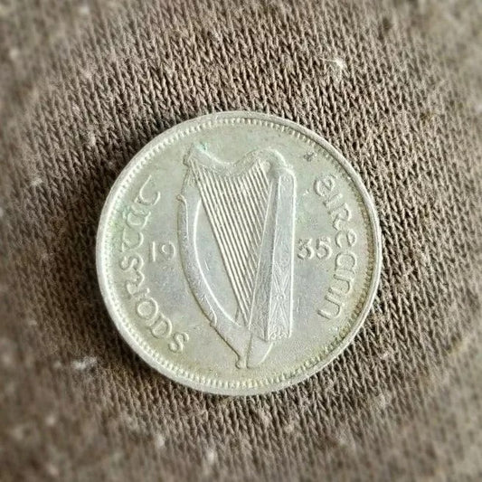 1935 Ireland Republic six 6 Pence KM 5 EF