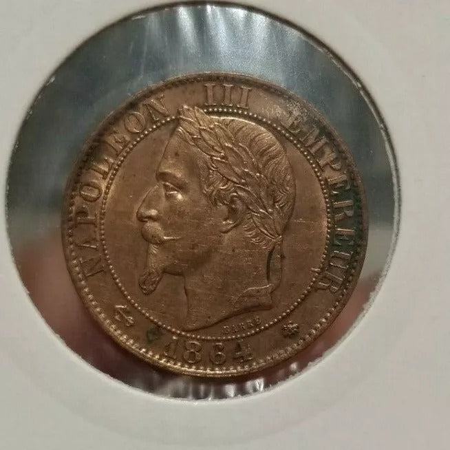 1864 5 Centimes - Napoleon III - France UNC RED