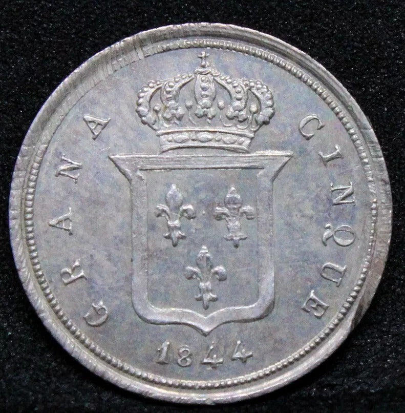 5 Grana 1844 - Ferdinando II - Kingdom of the Two Sicilies. KM-326 UNC