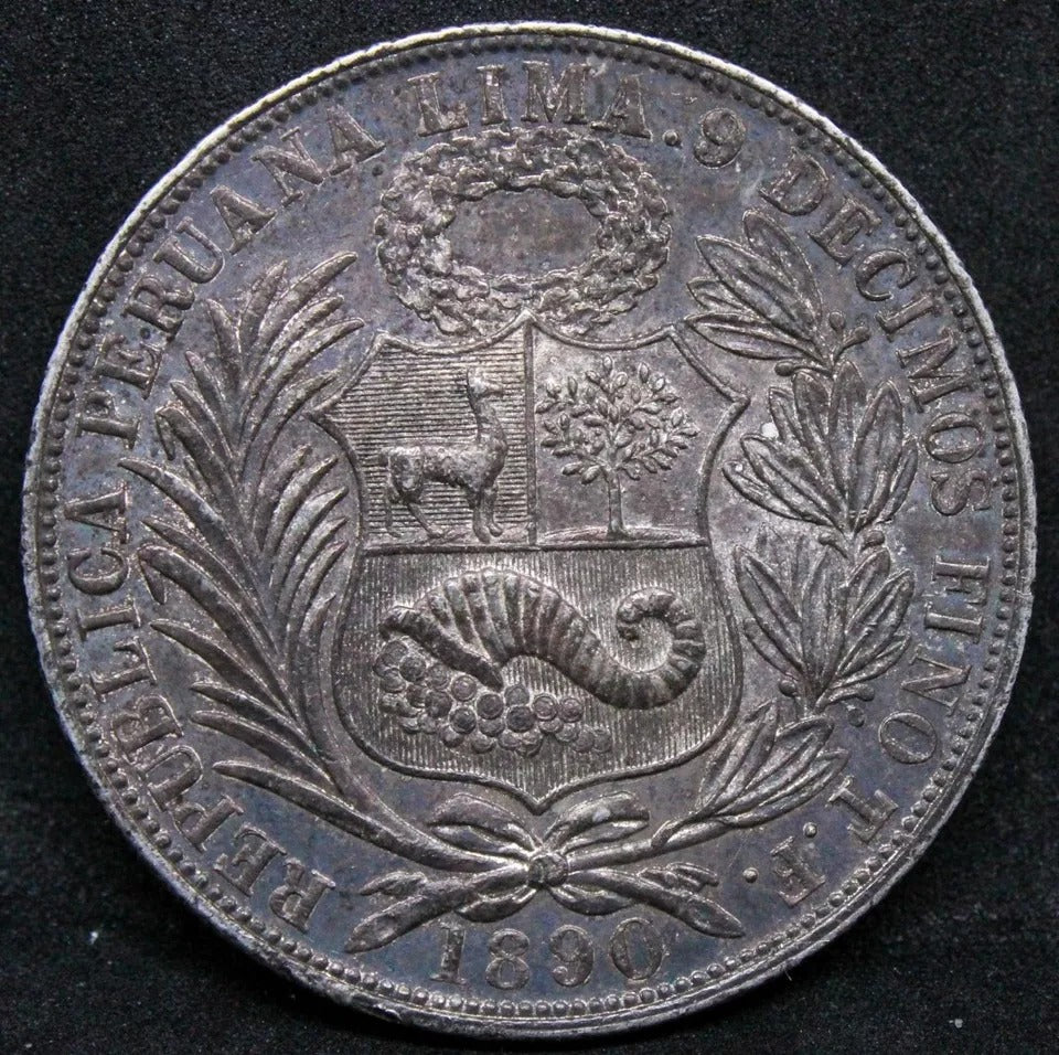 1890 TF Peru Republic Sol, KM-196.24 UNC