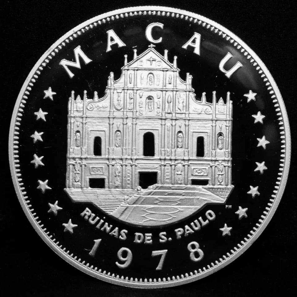 100 Patacas 1978, Macau-China. KM-11. Ailver Proof With Deep Cameo