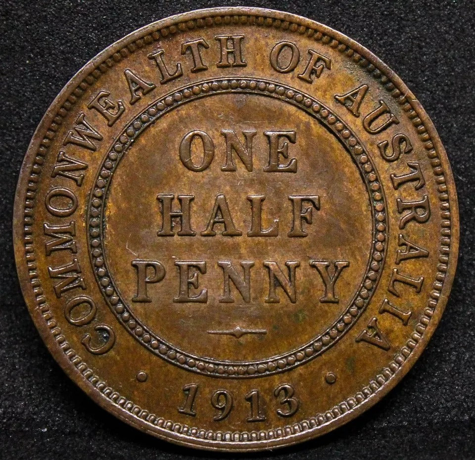 1/2 penny 1913, Australia. George V. KM-22 EF SOLD..
