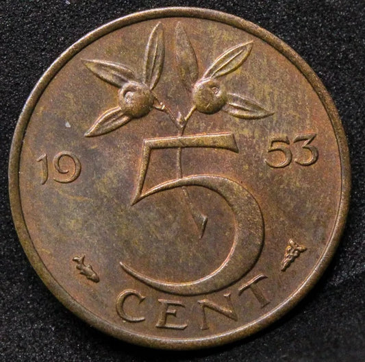 5 cents 1953. Netherlands Juliana. KM-181. UNC #2