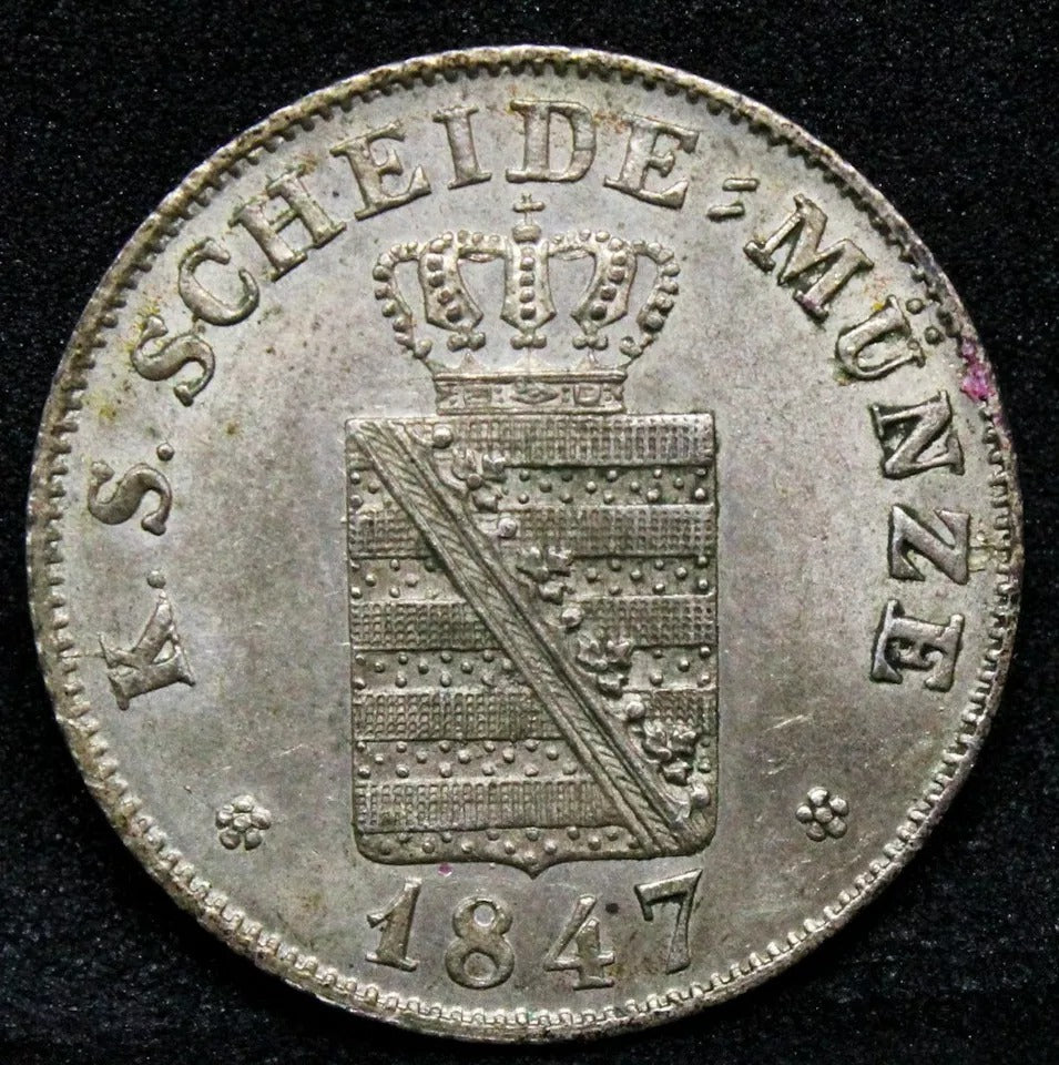 1847 2 Neugroschen / 20 Pfennige - Friedrich August II. KM# 1160. EF