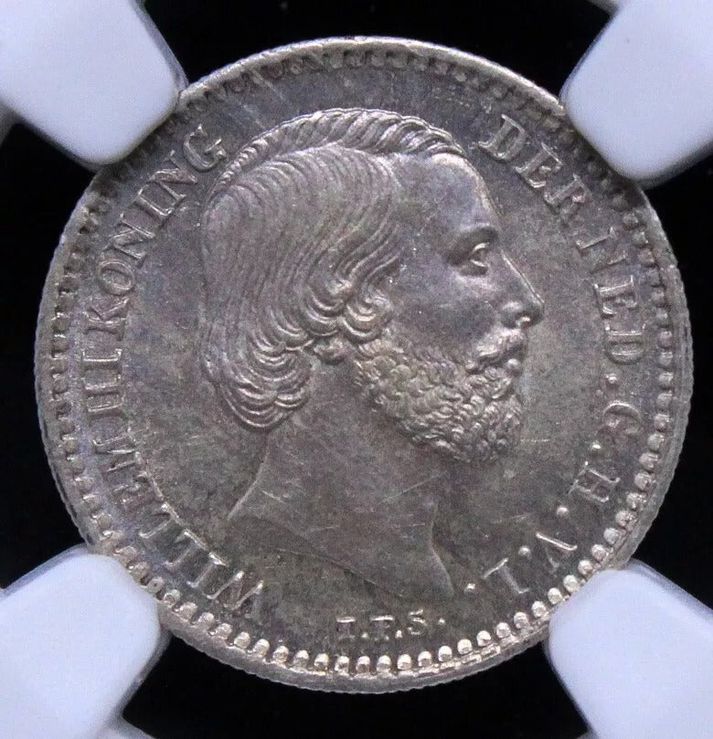 10 cents 1882, Netherland.s. William III. KM-80. UNC NG.C MS63 SOLD..