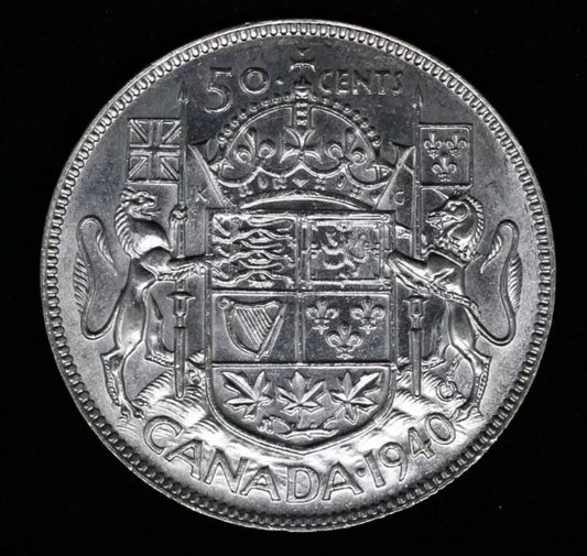 1940 Canada 50 Cents, George VI, High Grade UNC,