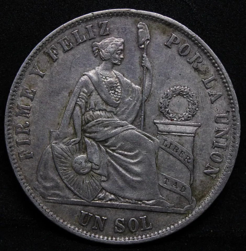 1 Sol 1869. Peru. KM# 196.3. Silver Crown