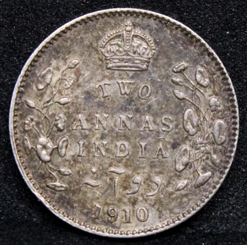 1910 India-British 2 Annas George V KM 505 UNC